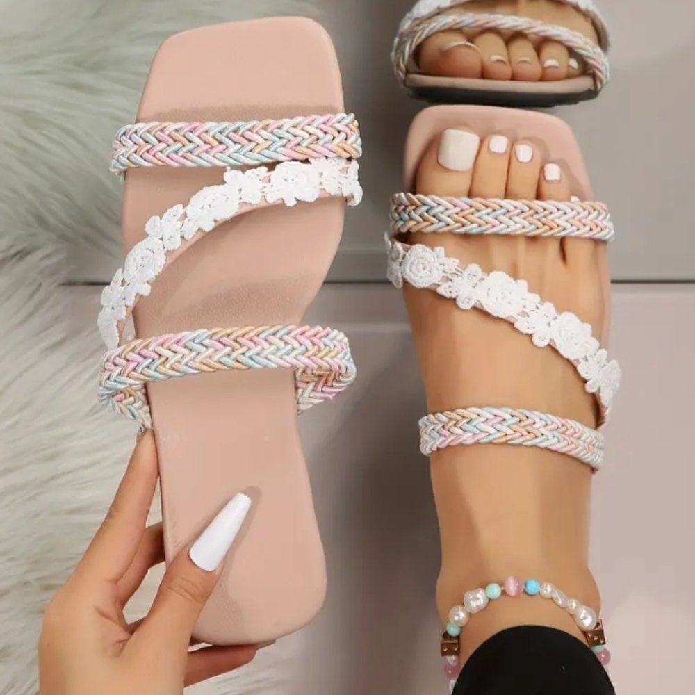 Women's Square Toe Slide Sandals